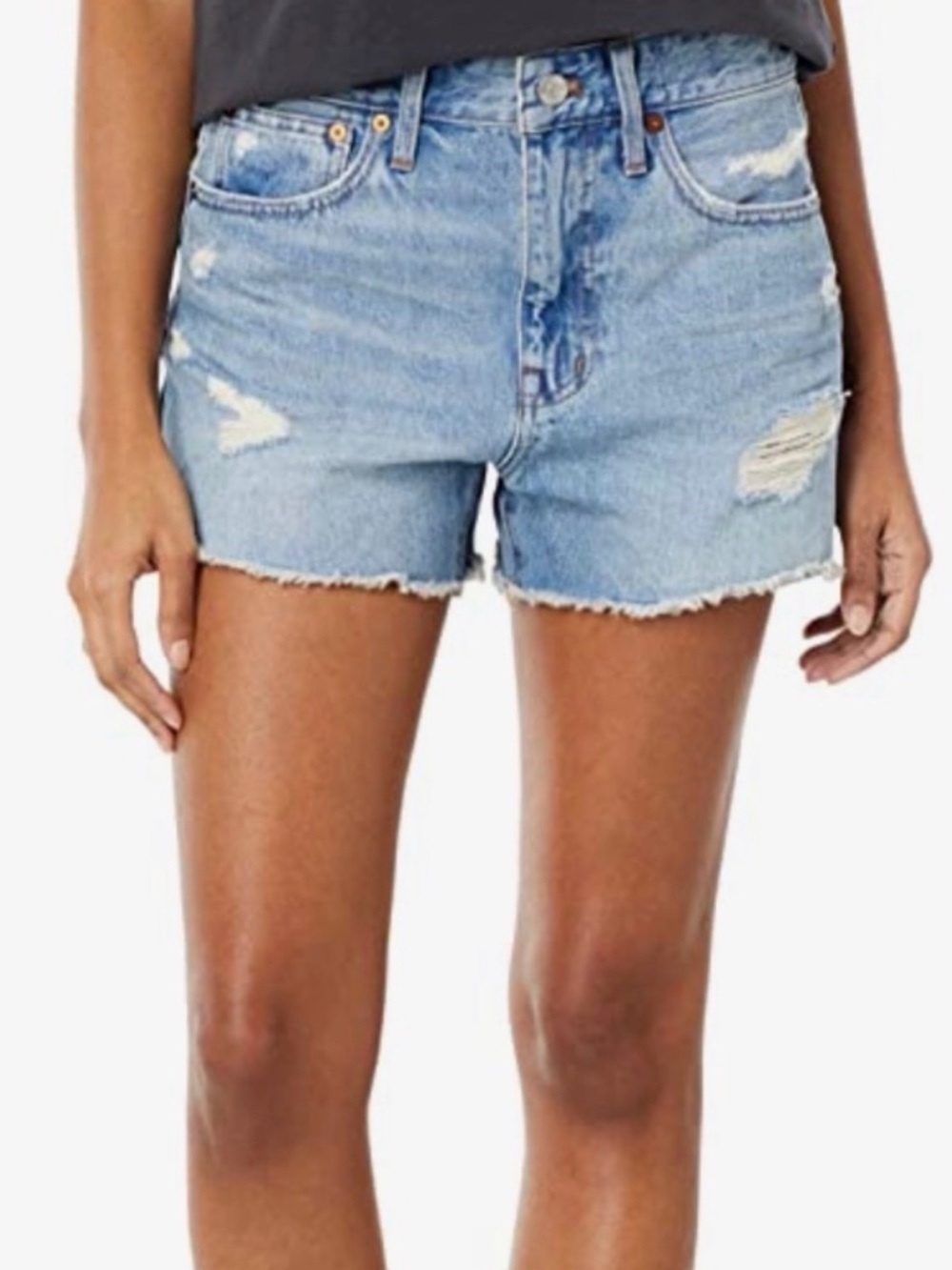 Madewell Denim Shorts Size 27 Relaxed Distressed Cut Off Button Fly Summer
